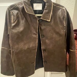 Chocolate Brown Vegan Leather Jacket
